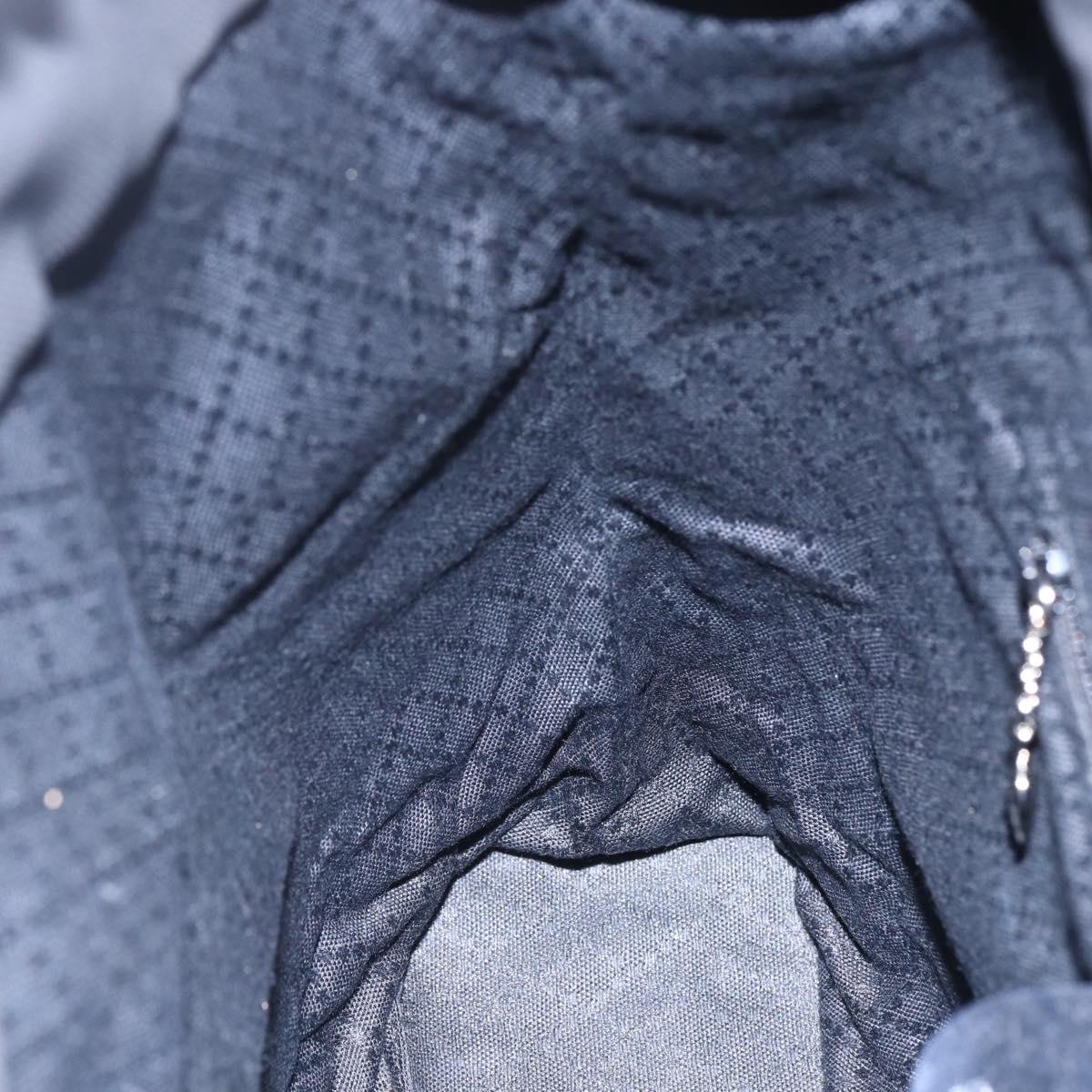 GUCCI Bamboo Hand Bag Nylon Black Silver 000 3754 0508 Auth ep11878