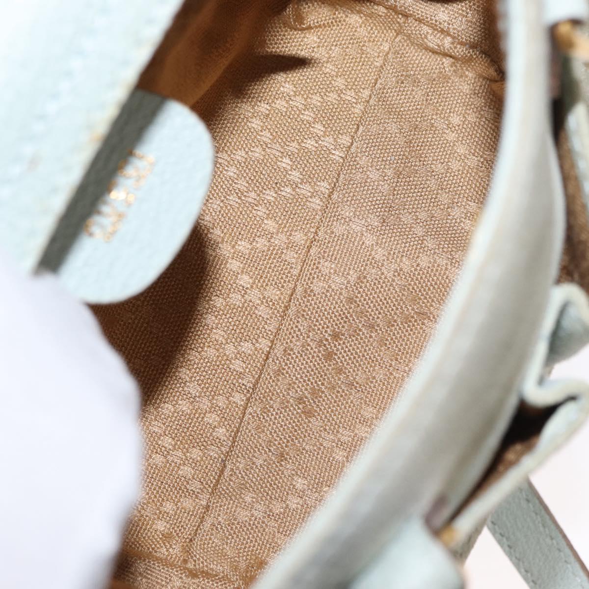 GUCCI Shoulder Bag Suede 2way Light Blue Gold 007 1793 0238 Auth ep11879