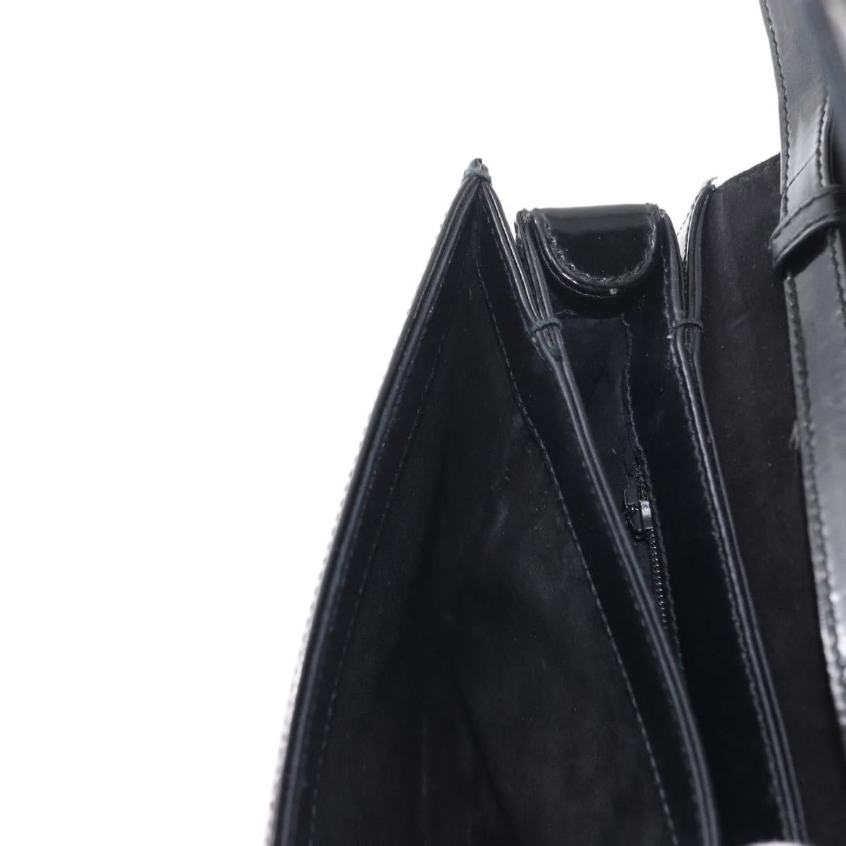 GUCCI Shoulder Bag Enamel Black Gold 004 33 0280 Auth ep11880