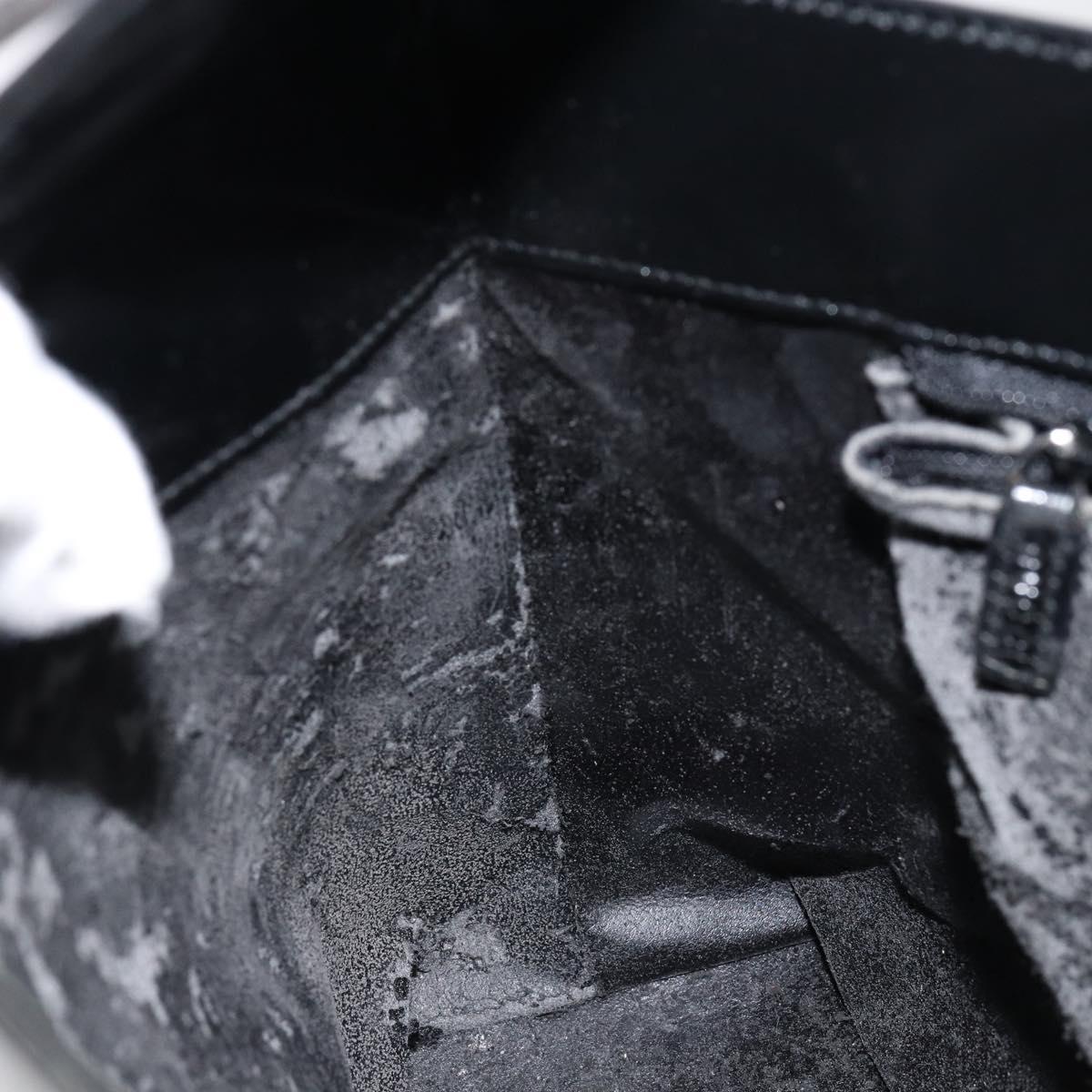 GUCCI Shoulder Bag Enamel Black Silver 001 3115 Auth ep11884