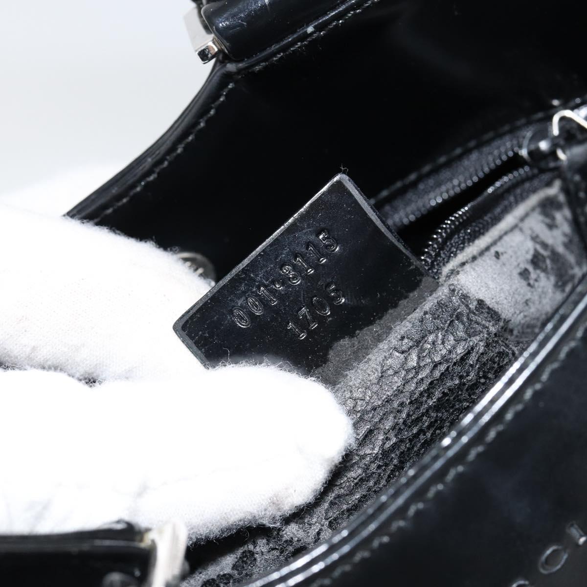 GUCCI Shoulder Bag Enamel Black Silver 001 3115 Auth ep11884