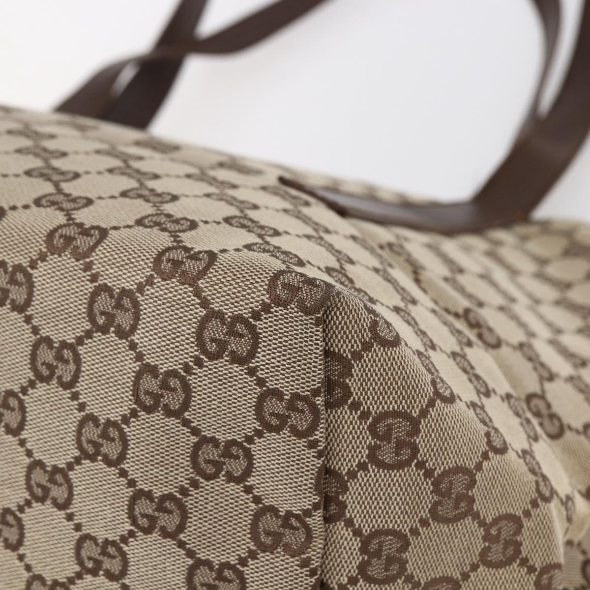 GUCCI GG Canvas Tote Bag Beige Silver 019 0493 Auth ep11885