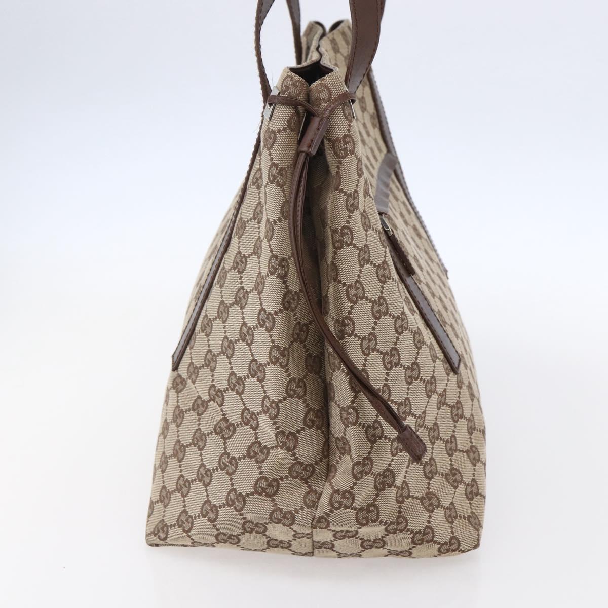 GUCCI GG Canvas Tote Bag Beige Silver 019 0493 Auth ep11885