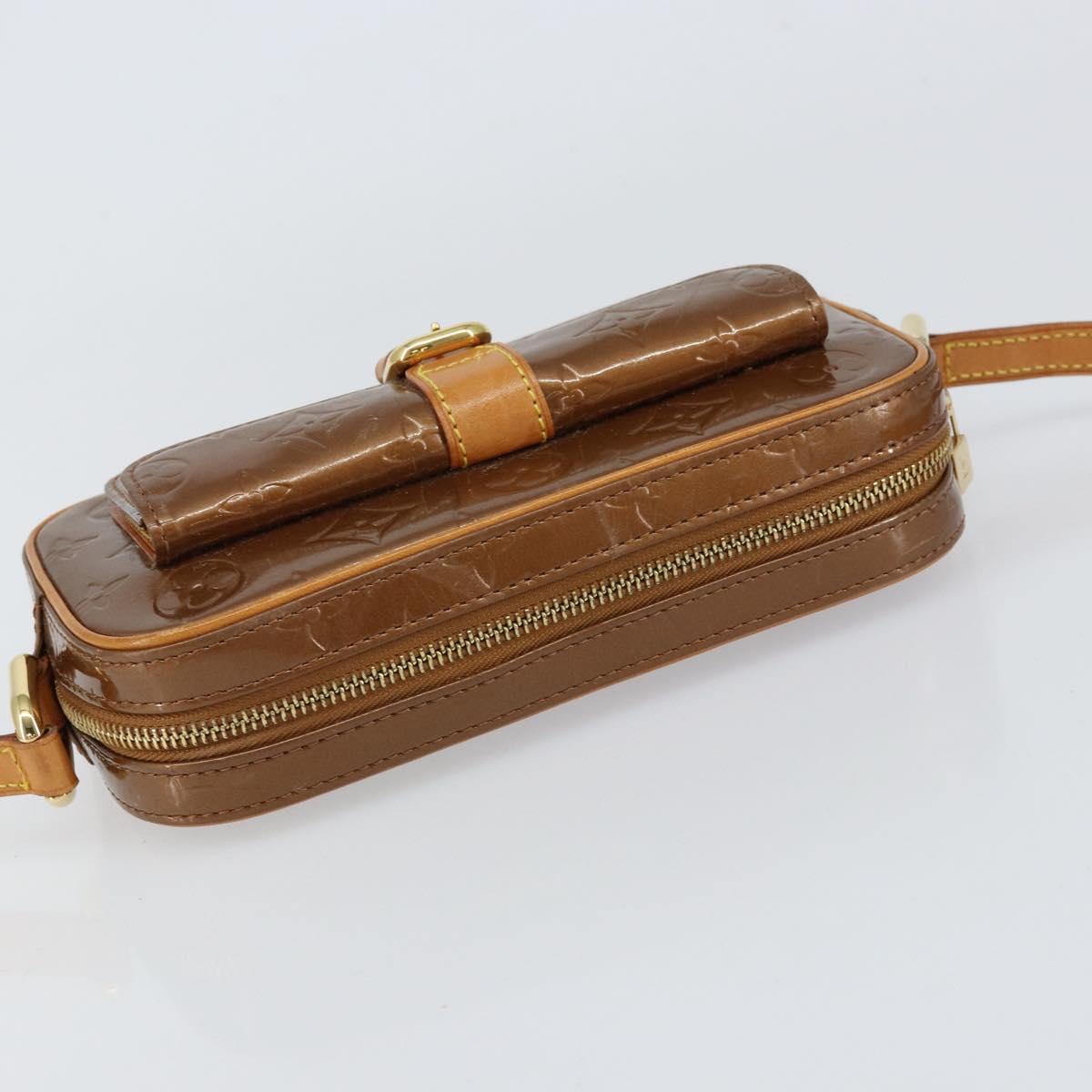 LOUIS VUITTON Monogram Vernis Christy MM Bag Bronze M91109 LV Auth ep11886