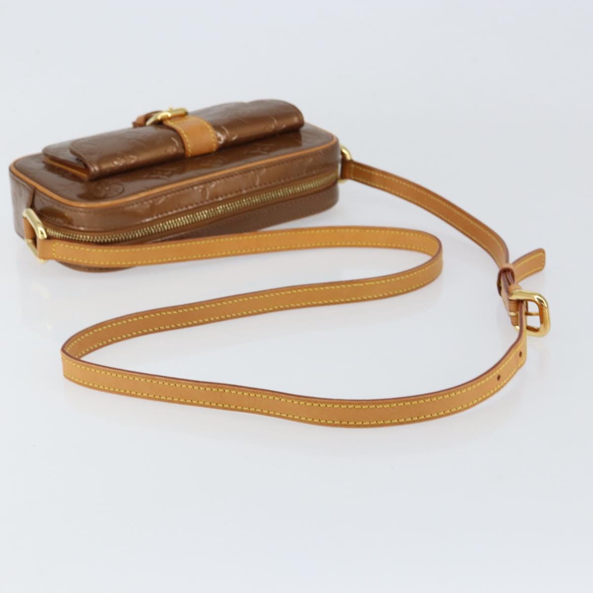 LOUIS VUITTON Monogram Vernis Christy MM Bag Bronze M91109 LV Auth ep11886