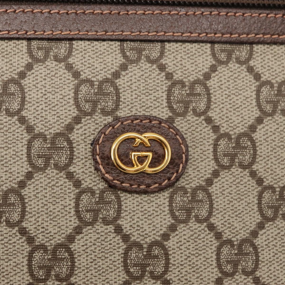 GUCCI GG Supreme Clutch Bag PVC Beige Gold 0141666063 Auth ep11893