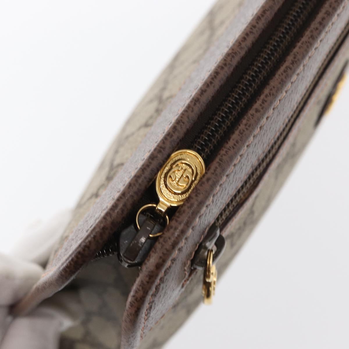 GUCCI GG Supreme Clutch Bag PVC Beige Gold 0141666063 Auth ep11893