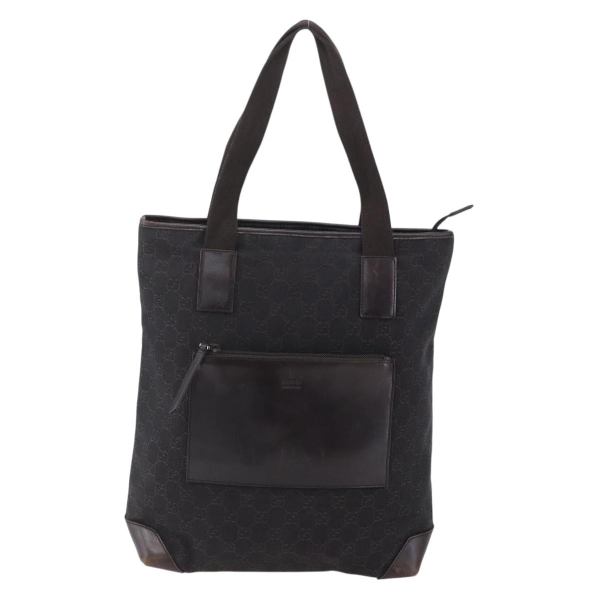 GUCCI GG Canvas Tote Bag Dark Brown 28892 00 Auth ep11898