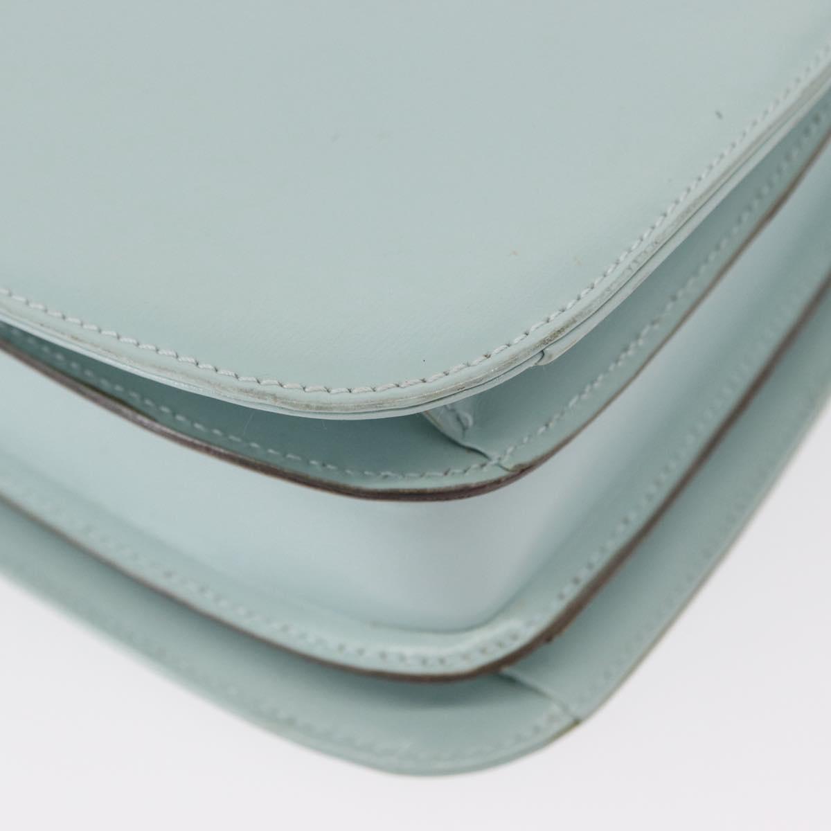 GUCCI Shoulder Bag Leather Light Blue Silver 007 406 0259 Auth ep11902