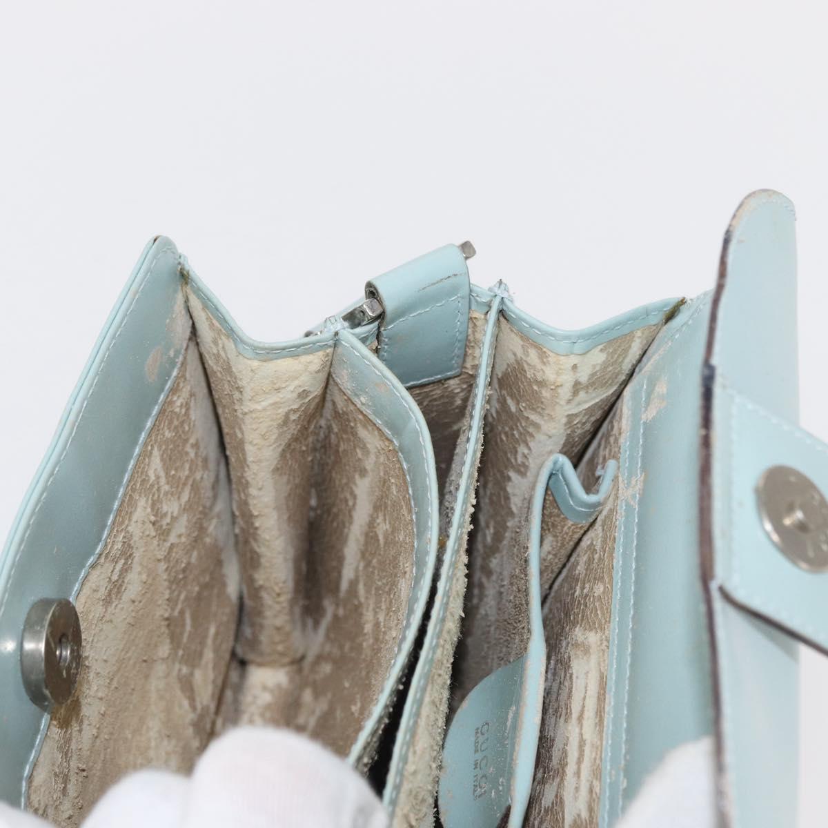 GUCCI Shoulder Bag Leather Light Blue Silver 007 406 0259 Auth ep11902