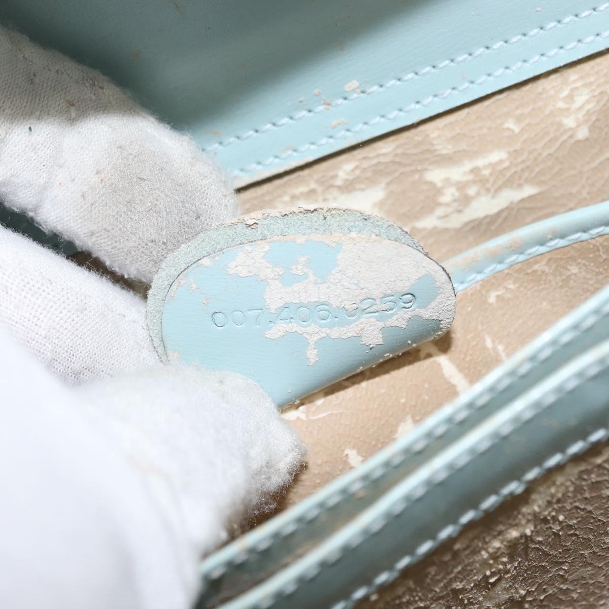 GUCCI Shoulder Bag Leather Light Blue Silver 007 406 0259 Auth ep11902