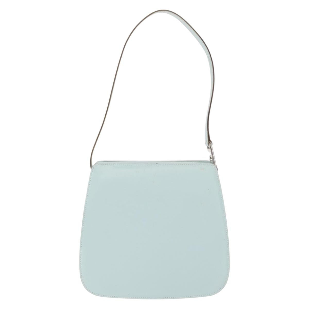 GUCCI Shoulder Bag Leather Light Blue Silver 007 406 0259 Auth ep11902