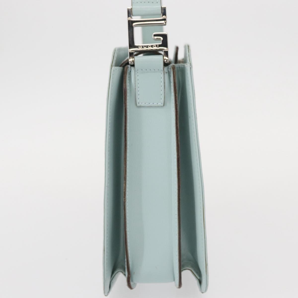 GUCCI Shoulder Bag Leather Light Blue Silver 007 406 0259 Auth ep11902