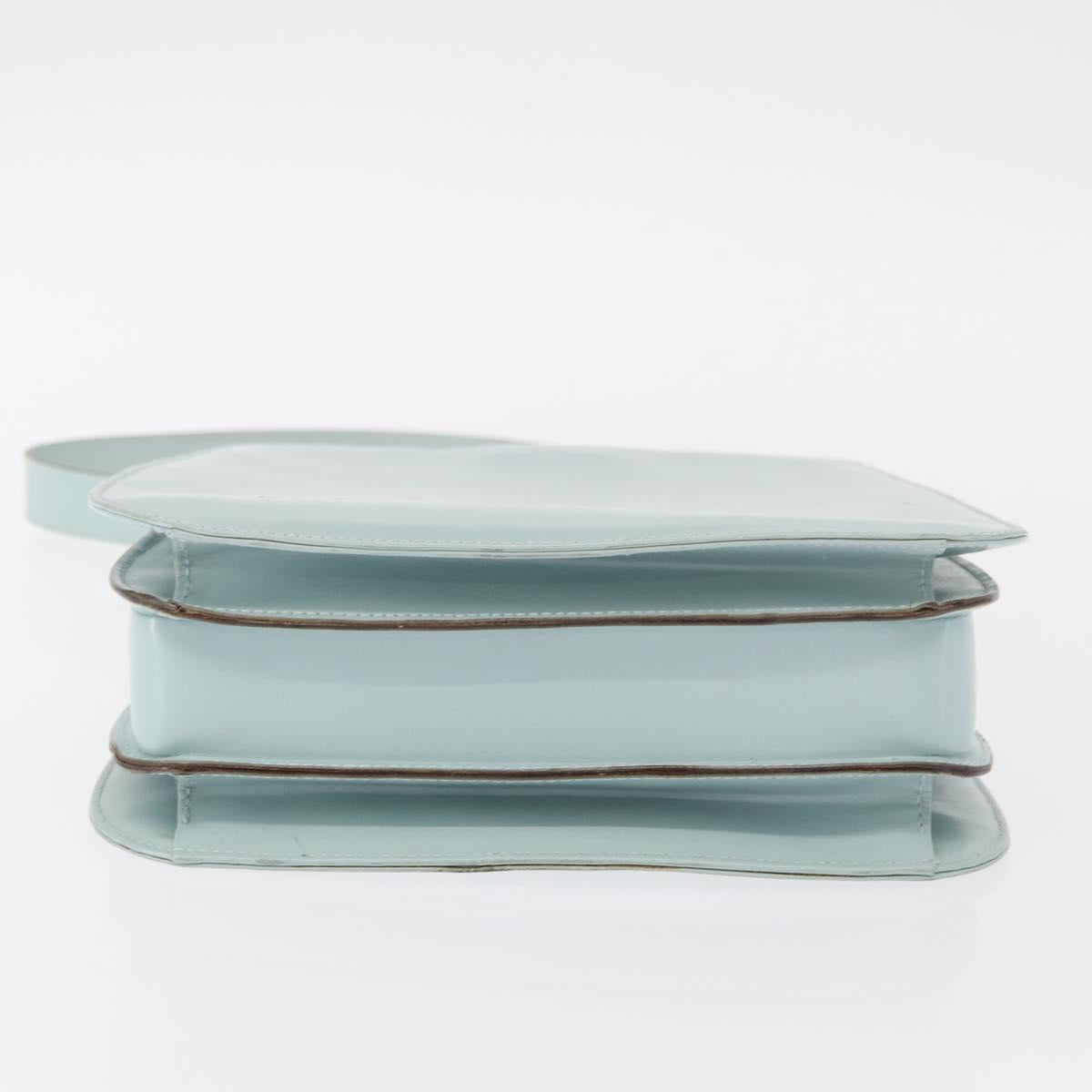 GUCCI Shoulder Bag Leather Light Blue Silver 007 406 0259 Auth ep11902