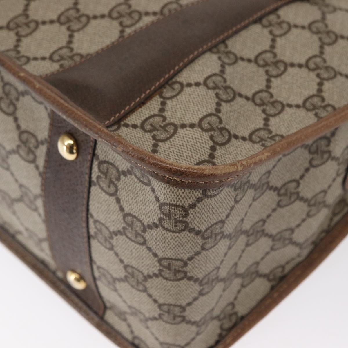 GUCCI GG Supreme Web Sherry Line Bag PVC 2way Beige Gold 41 02 039 Auth ep11903