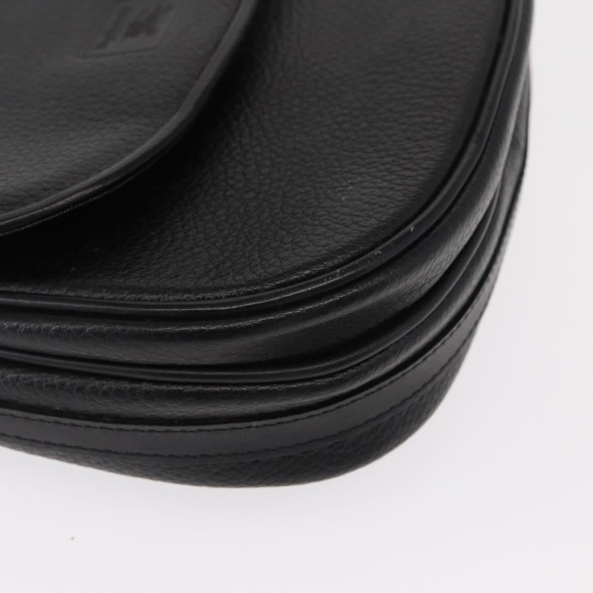 Burberrys Shoulder Bag Leather Black Gold Auth ep11908