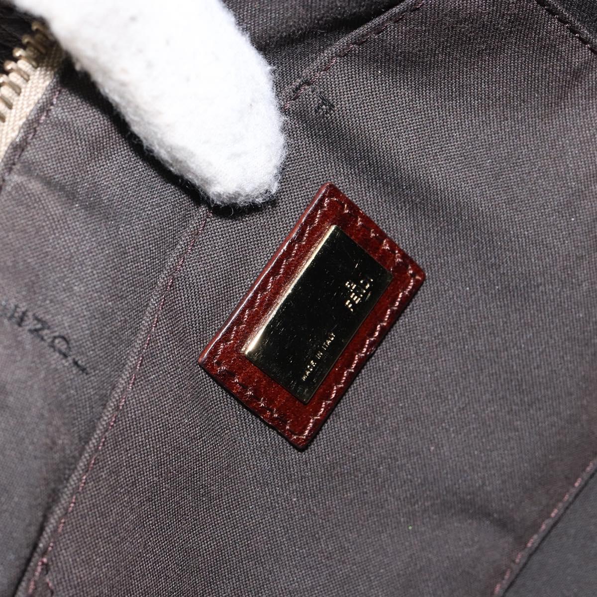 FENDI Zucchino Canvas Mamma Baguette Shoulder Bag Beige Brown gold Auth ep11910