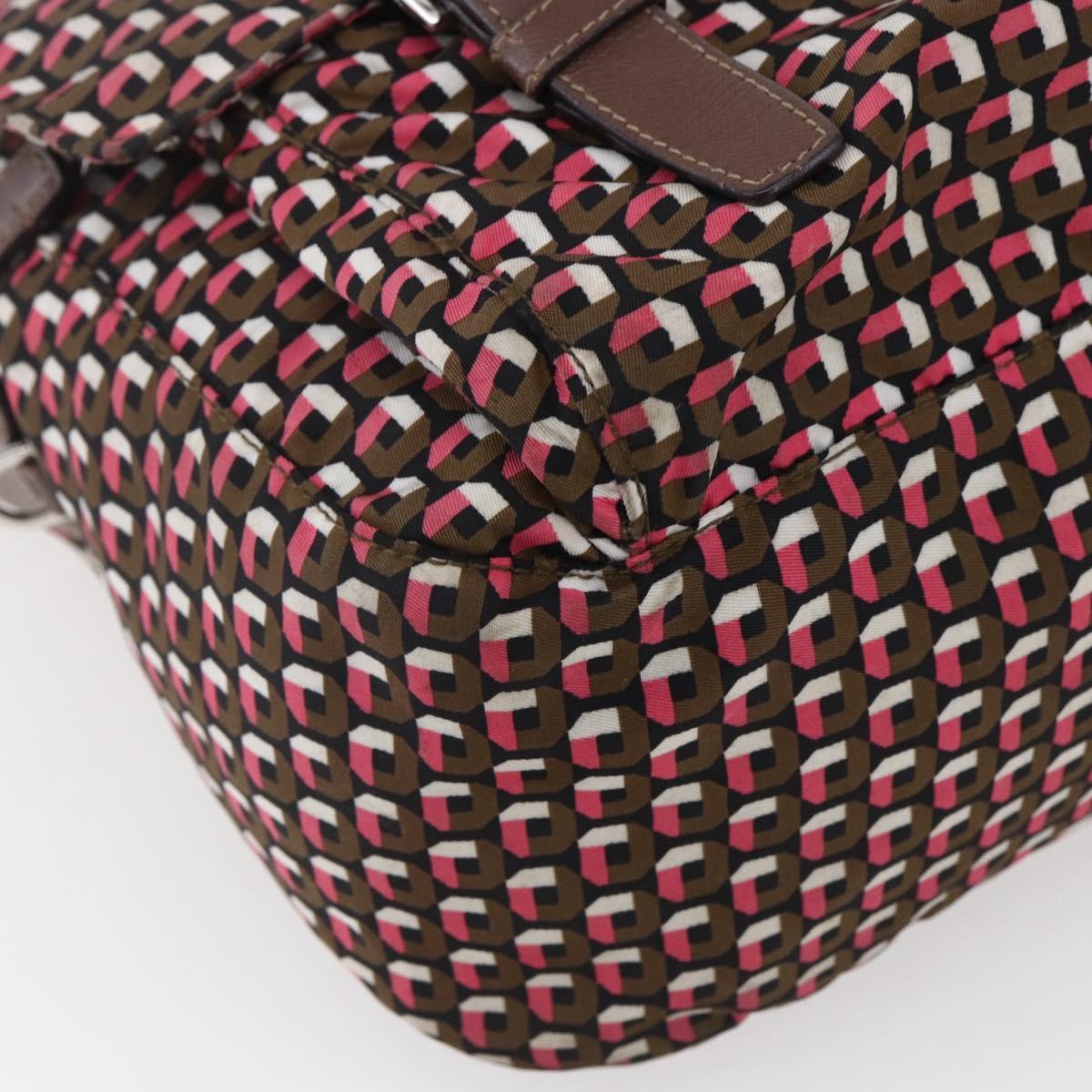PRADA Shoulder Bag Nylon Pink Silver Auth ep11911