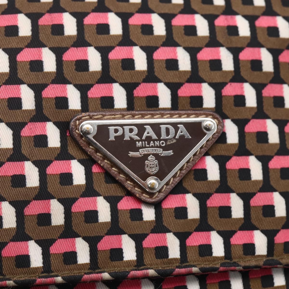 PRADA Shoulder Bag Nylon Pink Silver Auth ep11911