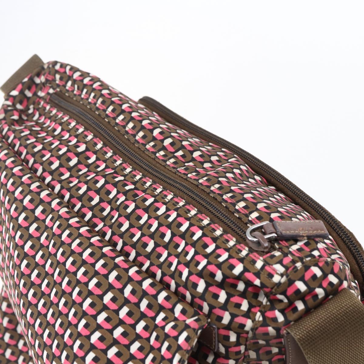 PRADA Shoulder Bag Nylon Pink Silver Auth ep11911