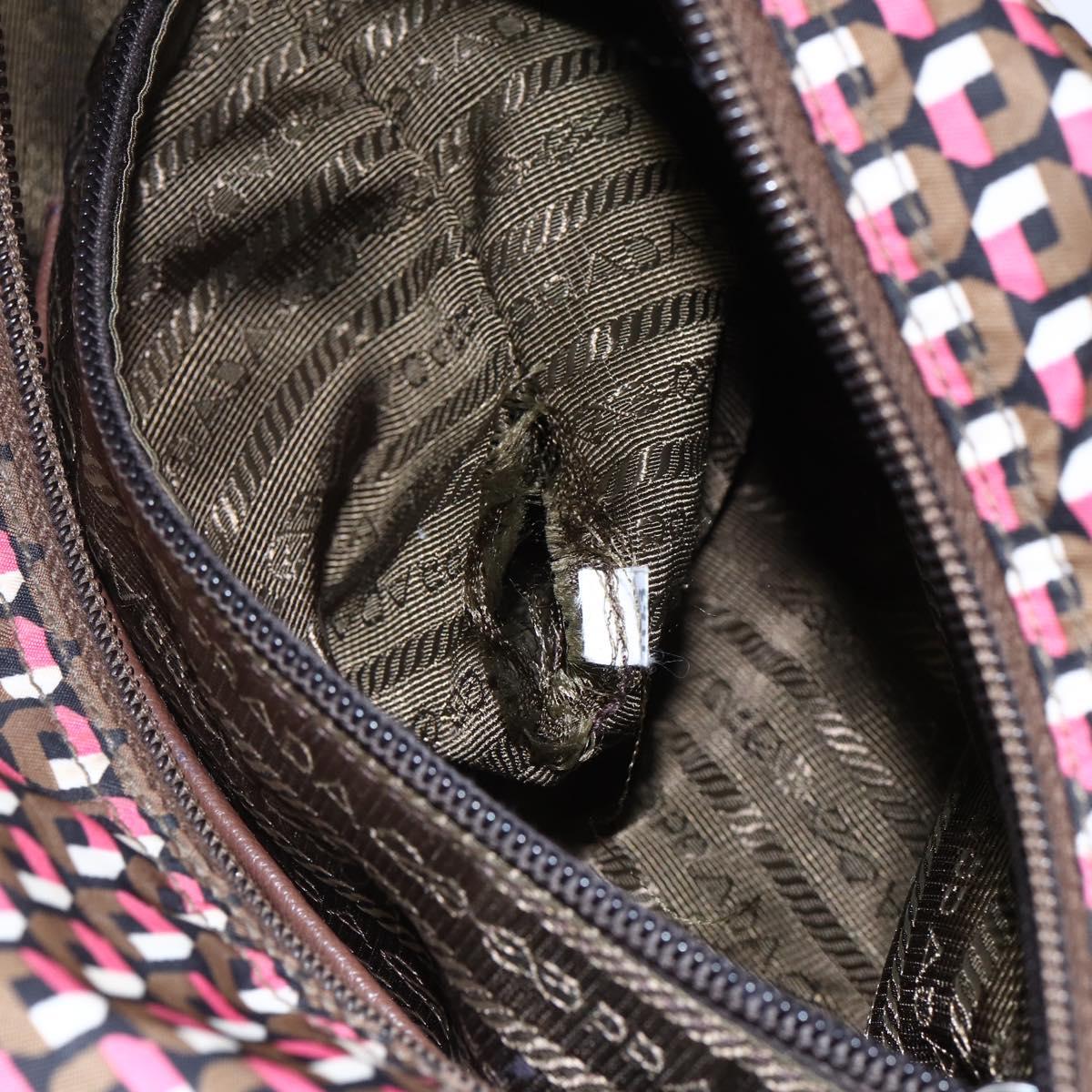 PRADA Shoulder Bag Nylon Pink Silver Auth ep11911