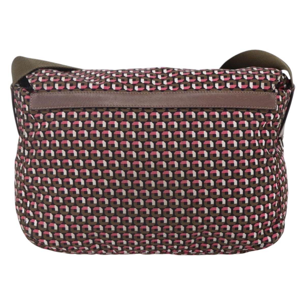 PRADA Shoulder Bag Nylon Pink Silver Auth ep11911