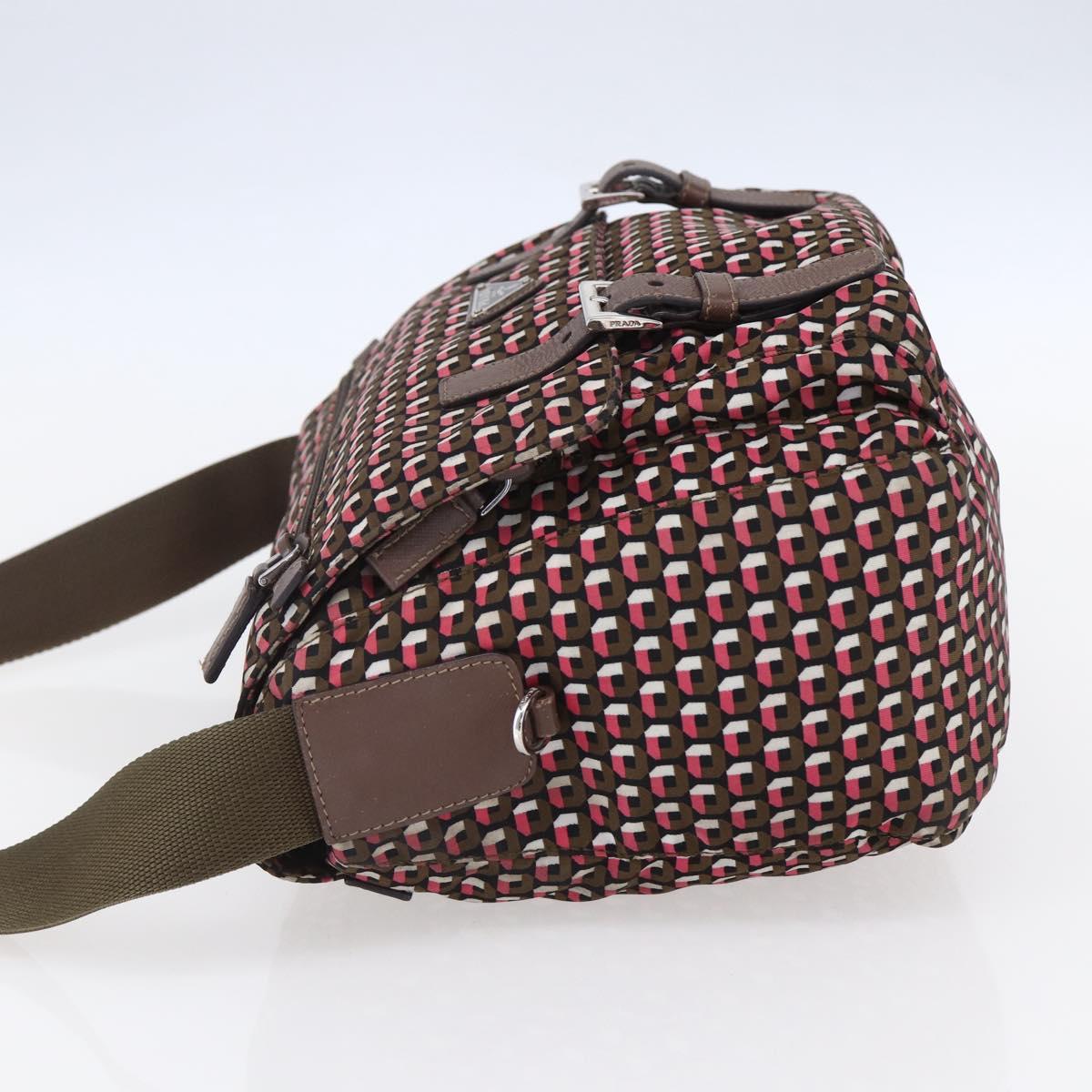 PRADA Shoulder Bag Nylon Pink Silver Auth ep11911