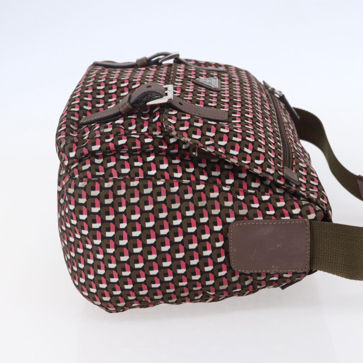 PRADA Shoulder Bag Nylon Pink Silver Auth ep11911