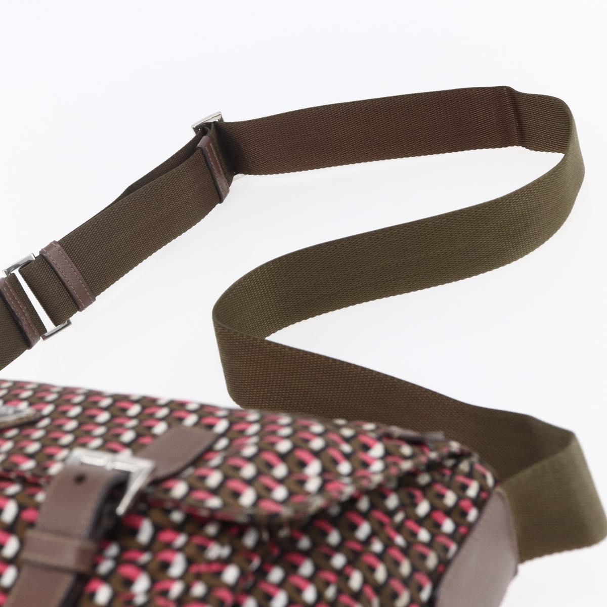 PRADA Shoulder Bag Nylon Pink Silver Auth ep11911