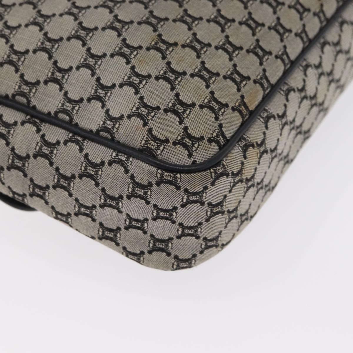 CELINE Macadam Canvas Shoulder Bag Gray Silver Auth ep11913