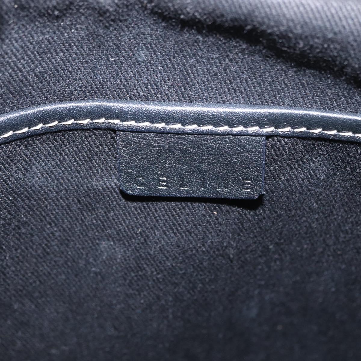 CELINE Macadam Canvas Shoulder Bag Gray Silver Auth ep11913