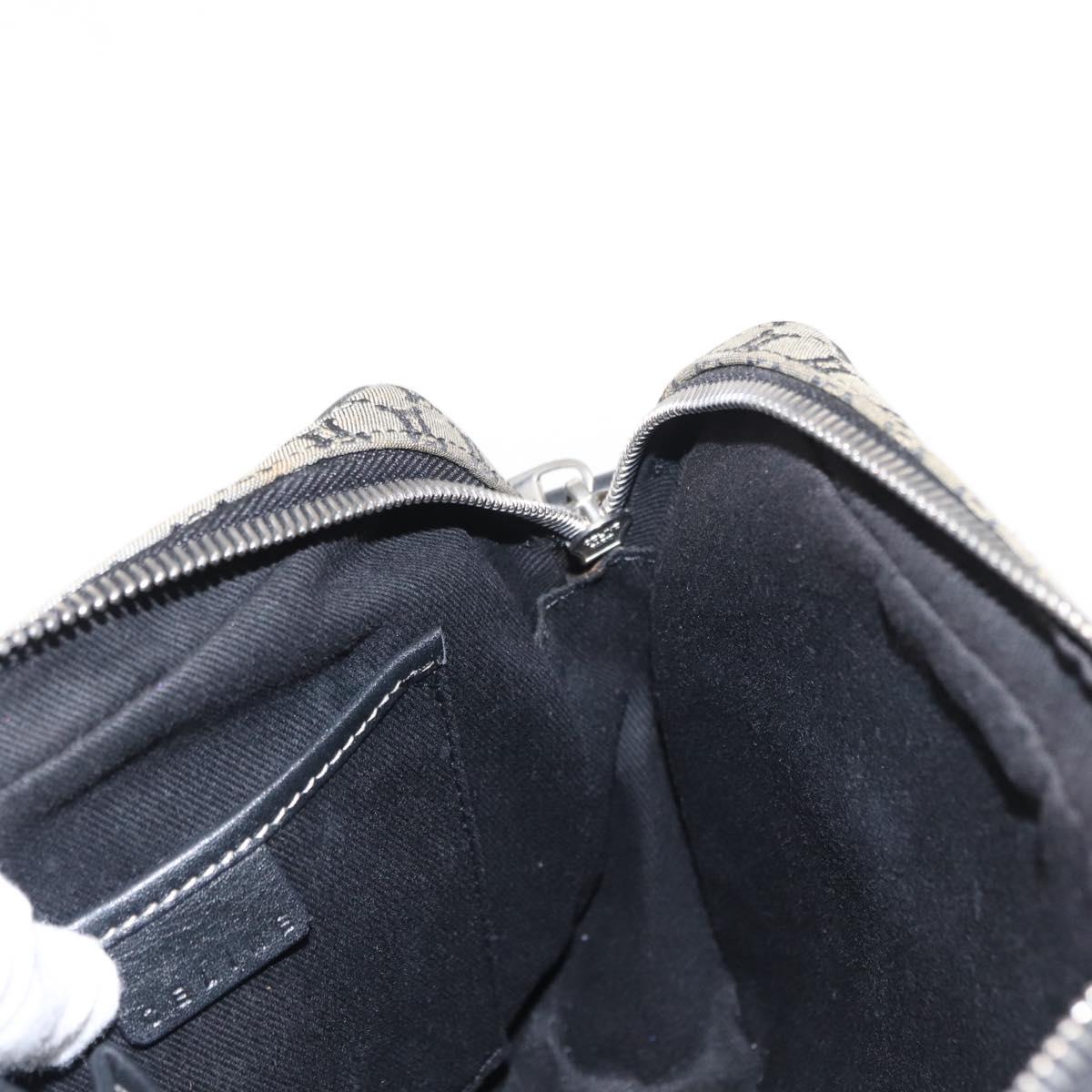 CELINE Macadam Canvas Shoulder Bag Gray Silver Auth ep11913