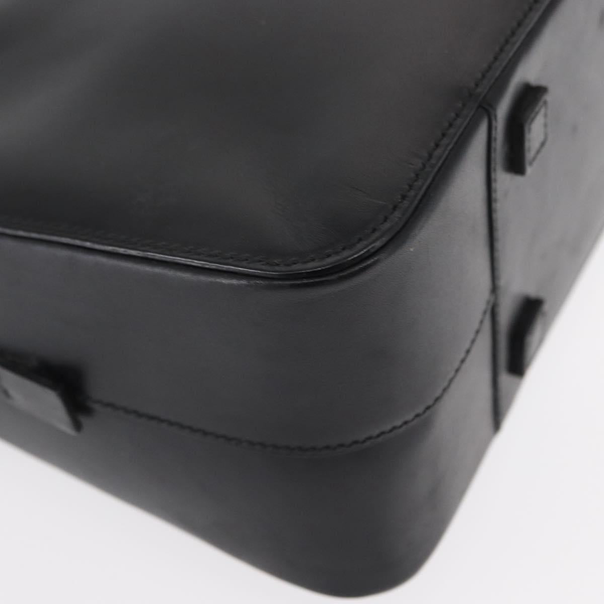 GUCCI Bamboo Hand Bag Leather Black Silver 000 0828 Auth ep11915