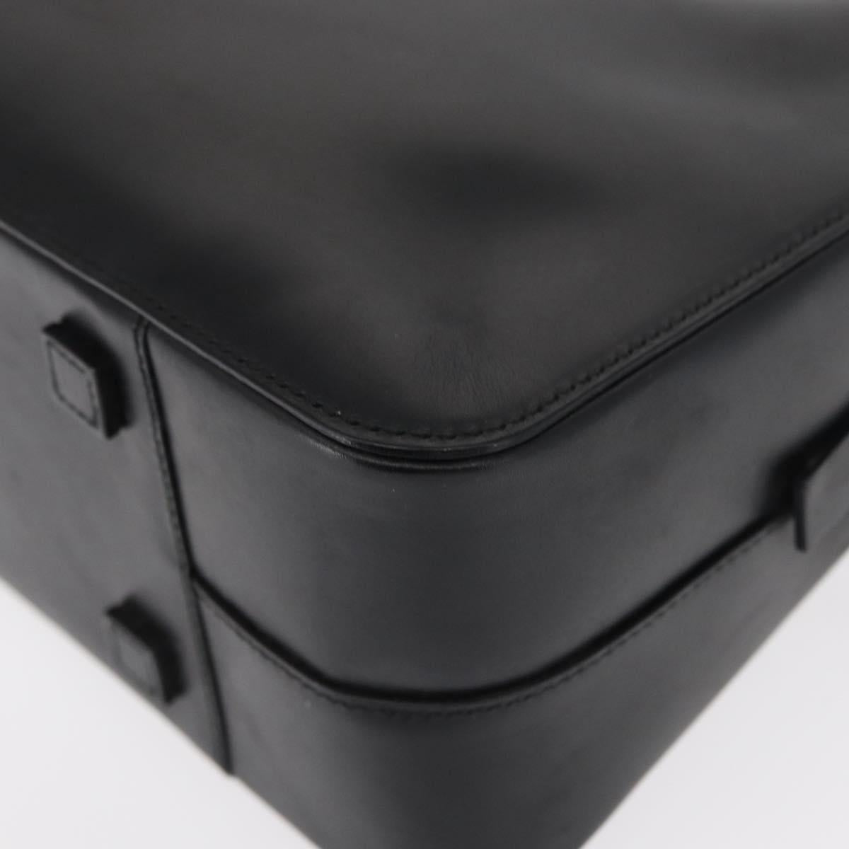 GUCCI Bamboo Hand Bag Leather Black Silver 000 0828 Auth ep11915