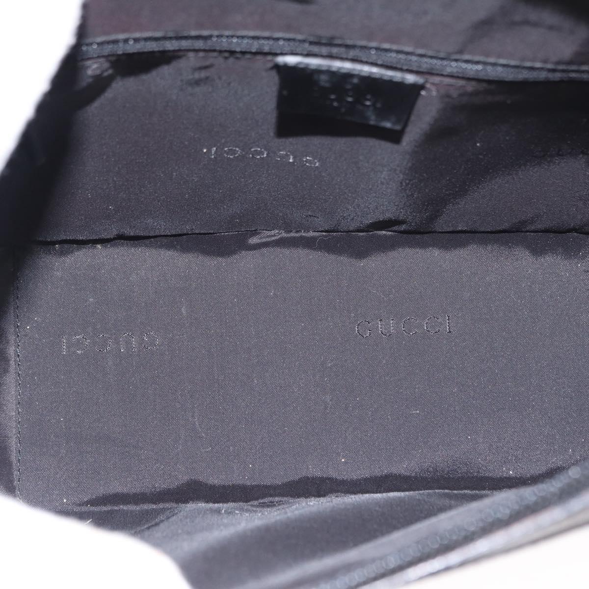 GUCCI Bamboo Hand Bag Leather Black Silver 000 0828 Auth ep11915