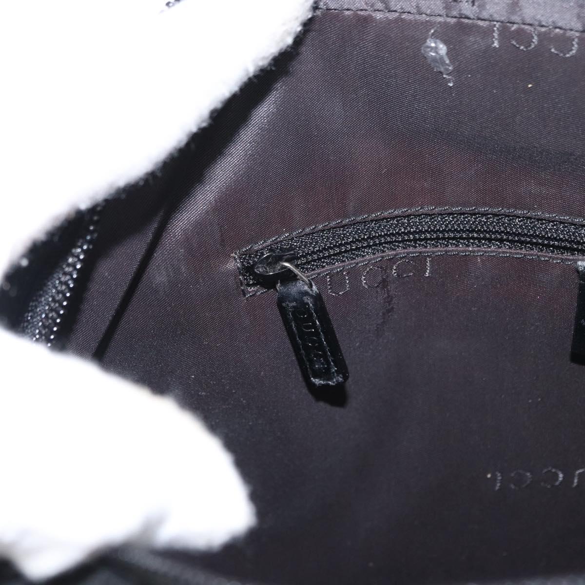 GUCCI Bamboo Hand Bag Leather Black Silver 000 0828 Auth ep11915