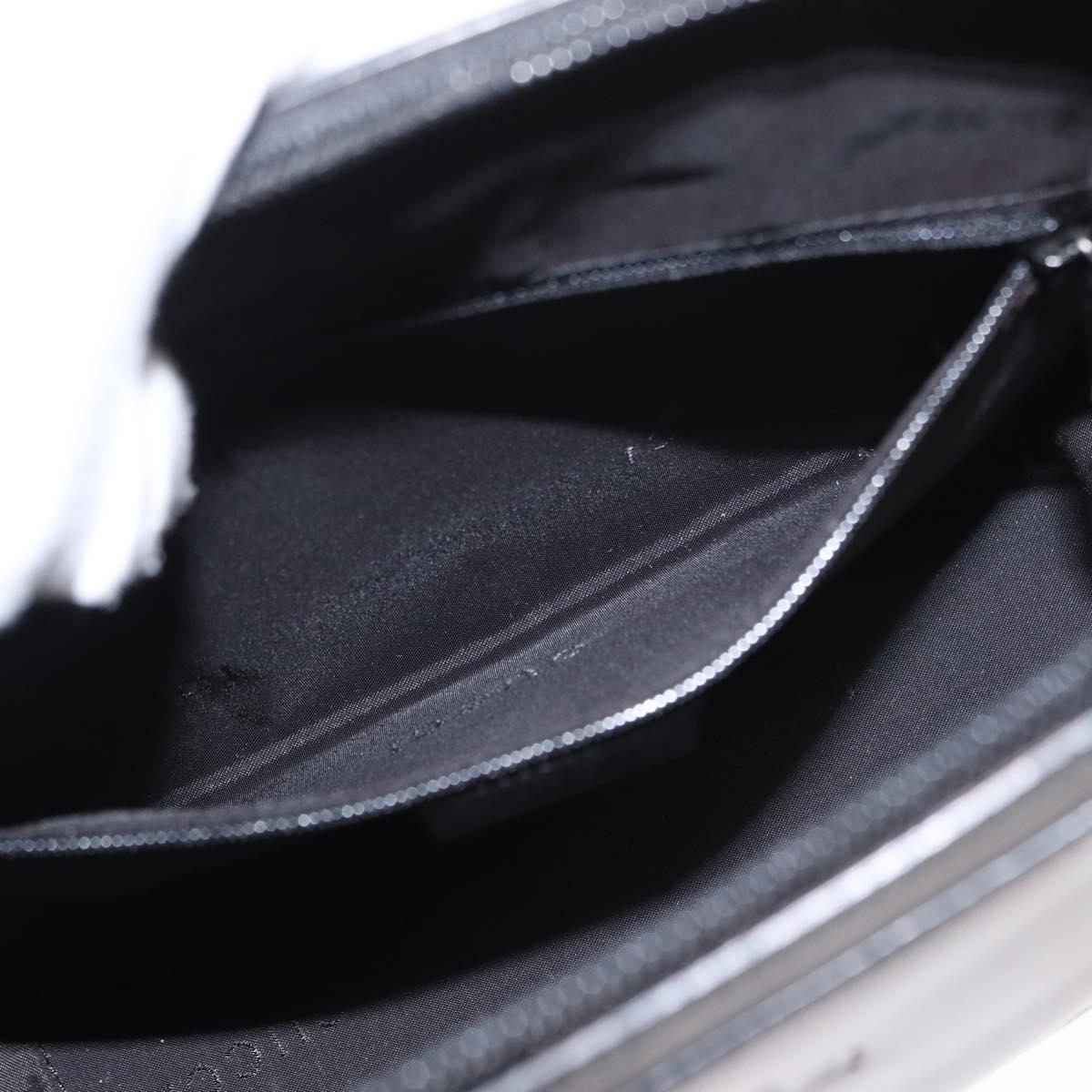 GUCCI Bamboo Hand Bag Leather Black Silver 000 0828 Auth ep11915