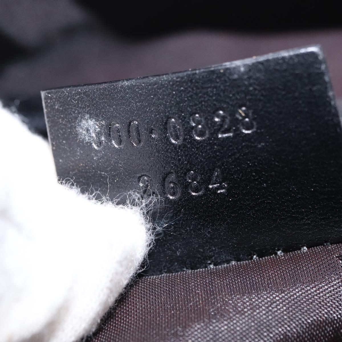 GUCCI Bamboo Hand Bag Leather Black Silver 000 0828 Auth ep11915