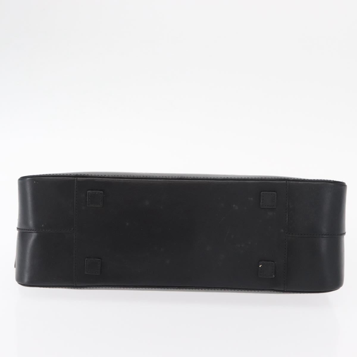 GUCCI Bamboo Hand Bag Leather Black Silver 000 0828 Auth ep11915