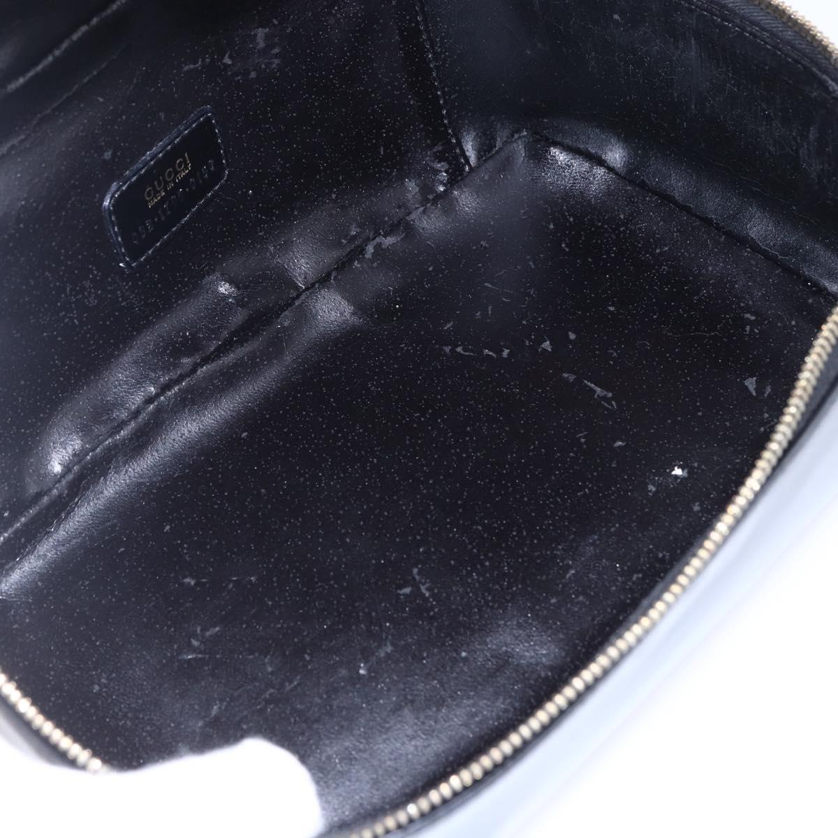 GUCCI Pouch Enamel Black Gold 032 1705 0150 Auth ep11916