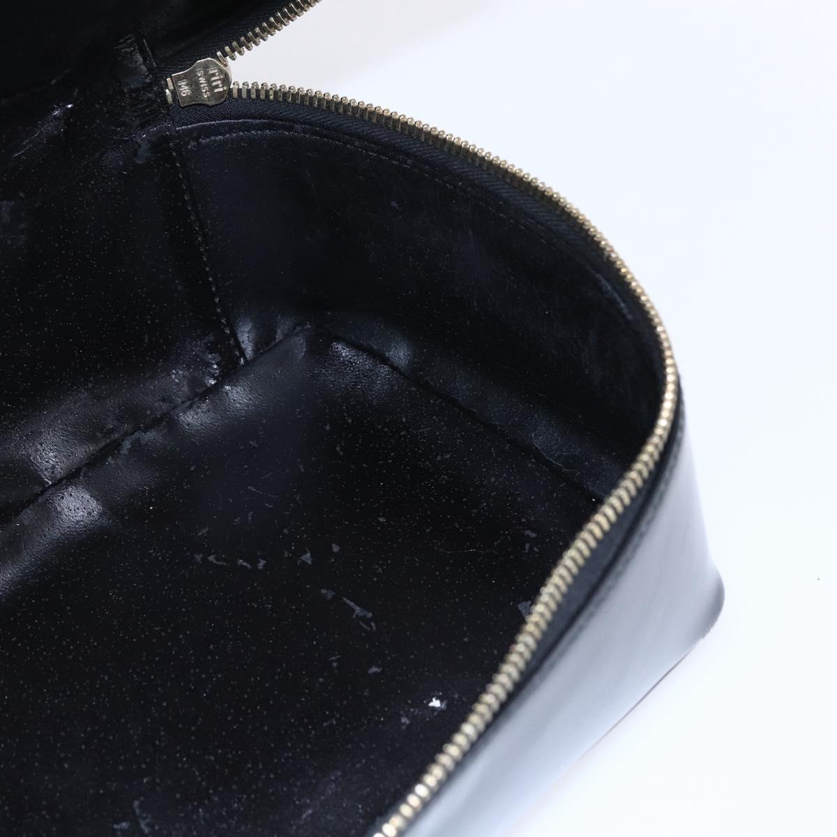 GUCCI Pouch Enamel Black Gold 032 1705 0150 Auth ep11916