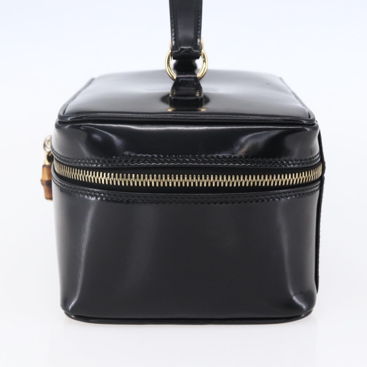 GUCCI Pouch Enamel Black Gold 032 1705 0150 Auth ep11916