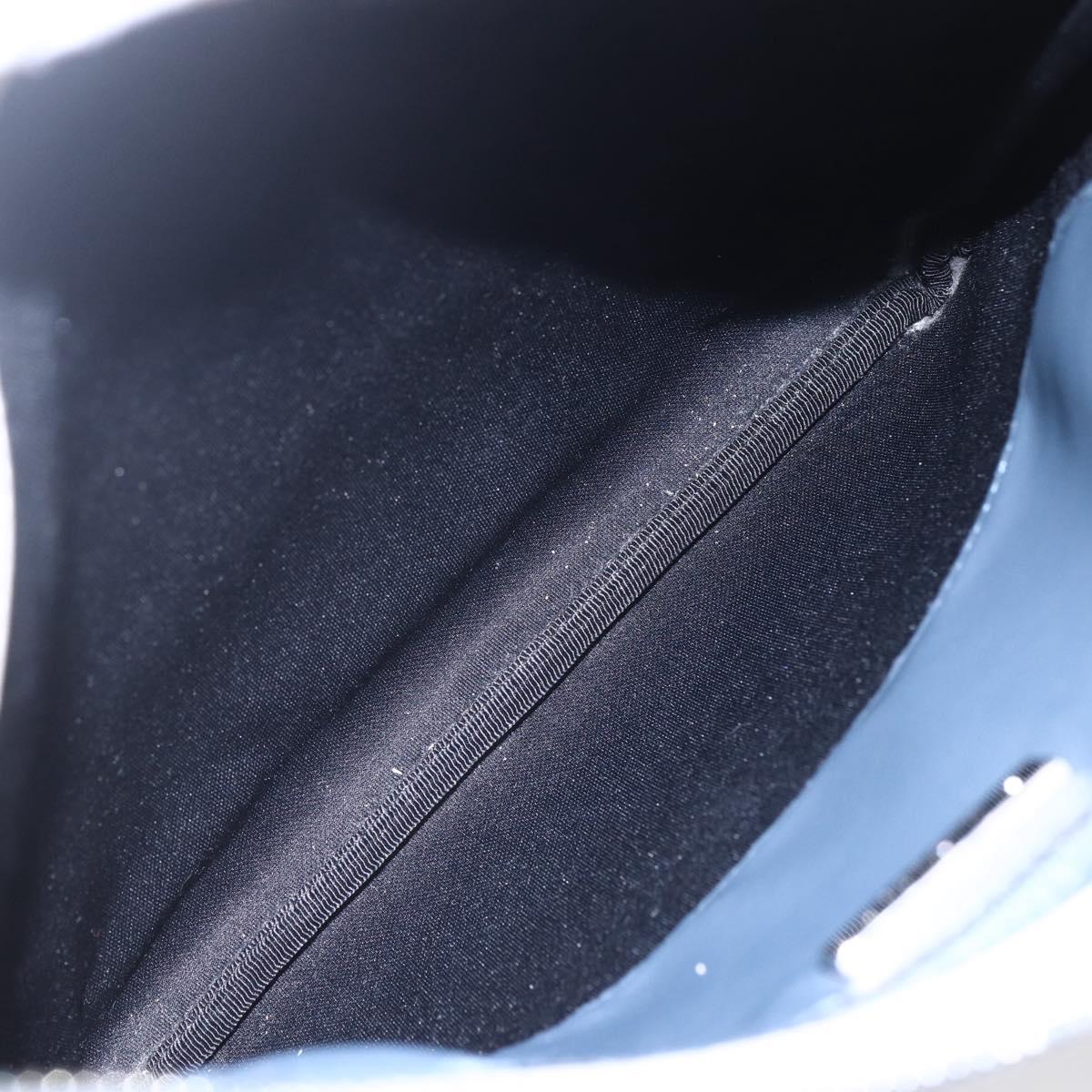 LOEWE anagram Shoulder Bag PVC Navy Silver Auth ep11921