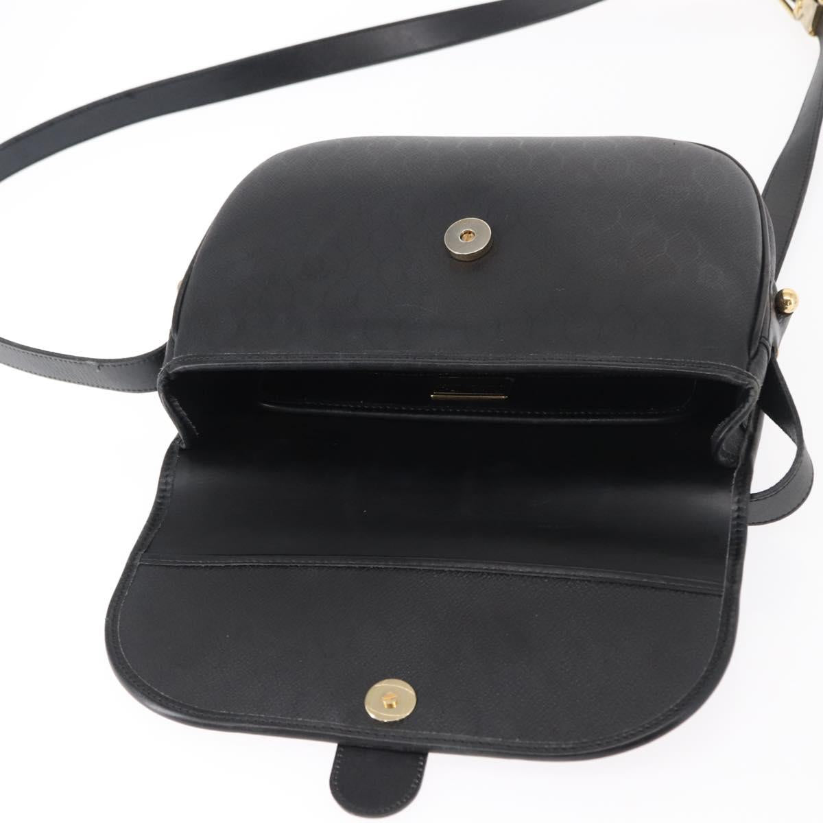 Christian Dior Honeycomb Canvas Shoulder Bag PVC Black gold Auth ep11923