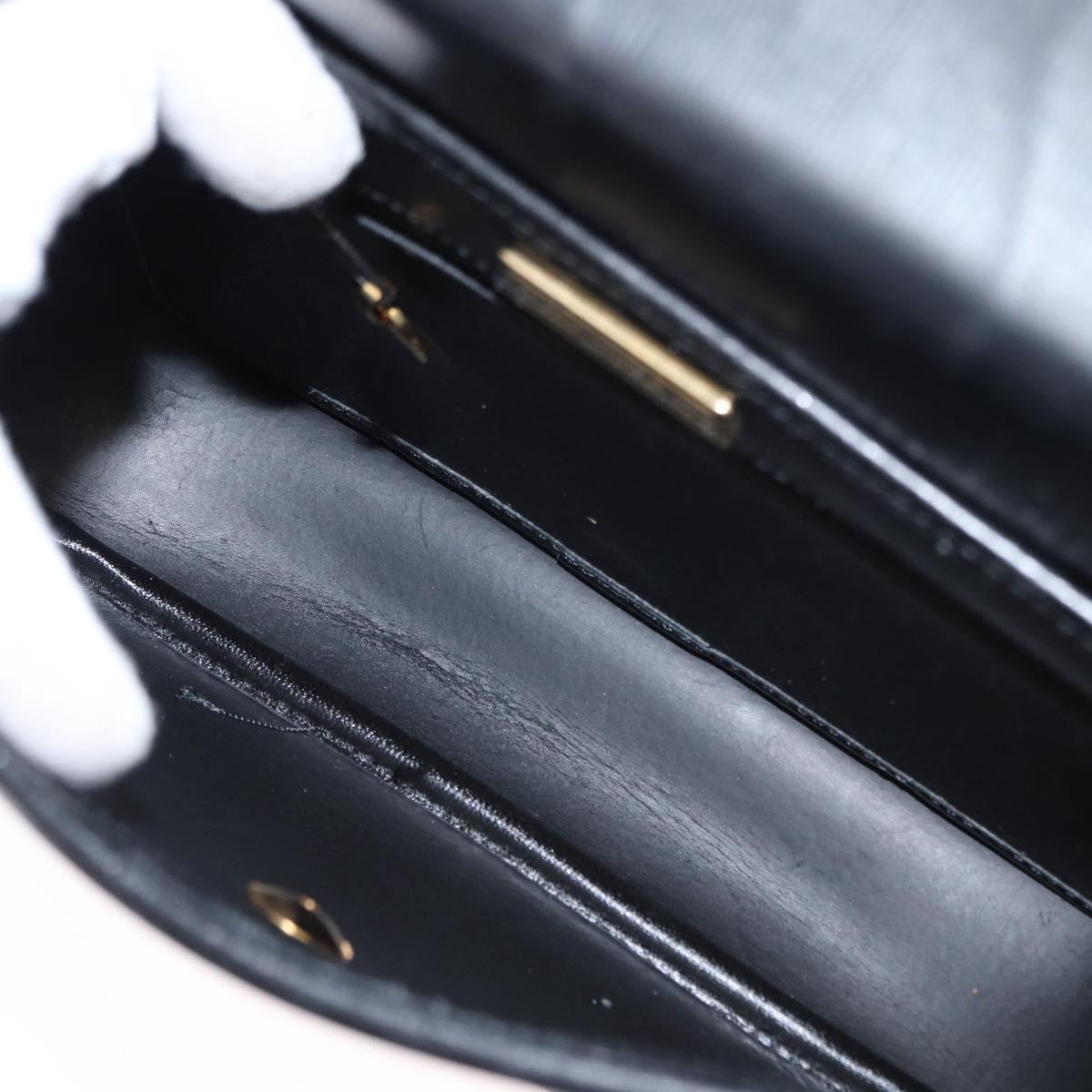 Christian Dior Honeycomb Canvas Shoulder Bag PVC Black gold Auth ep11923