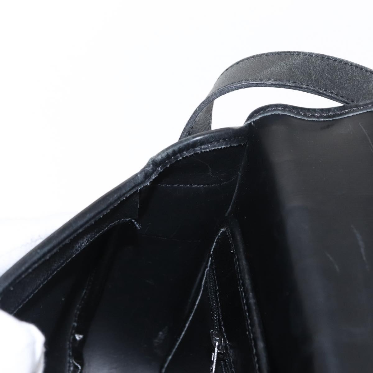 Christian Dior Honeycomb Canvas Shoulder Bag PVC Black gold Auth ep11923