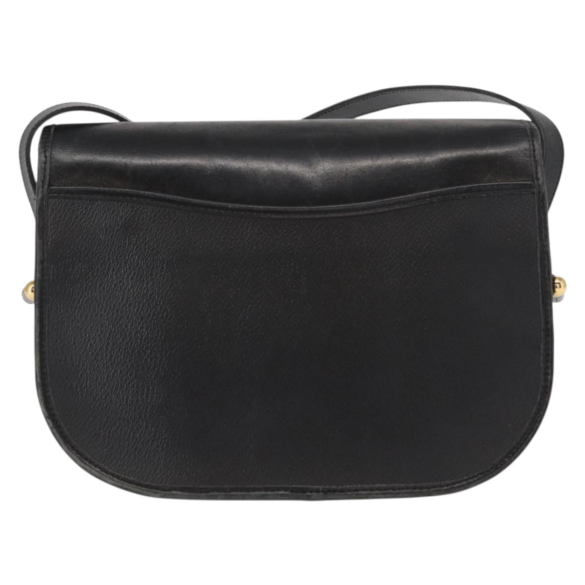 Christian Dior Honeycomb Canvas Shoulder Bag PVC Black gold Auth ep11923