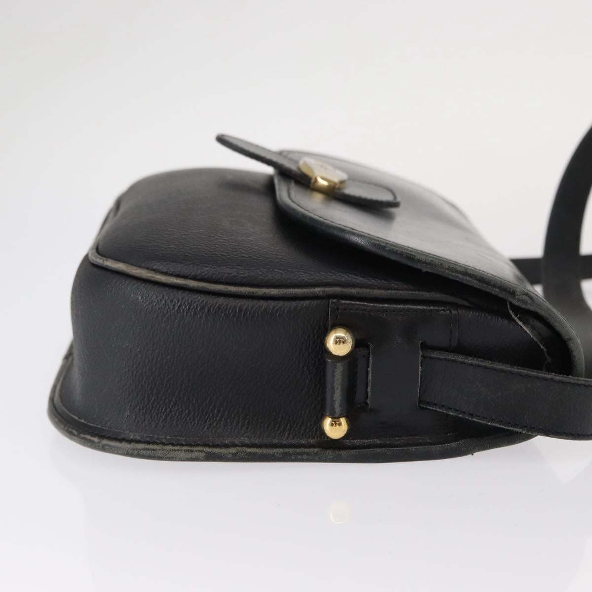 Christian Dior Honeycomb Canvas Shoulder Bag PVC Black gold Auth ep11923