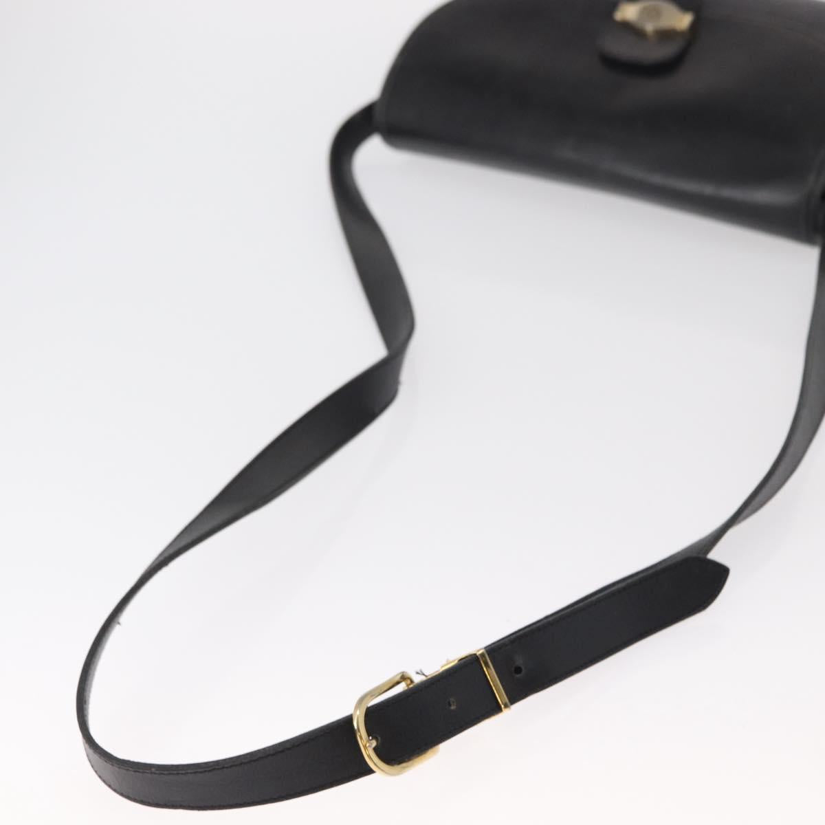 Christian Dior Honeycomb Canvas Shoulder Bag PVC Black gold Auth ep11923