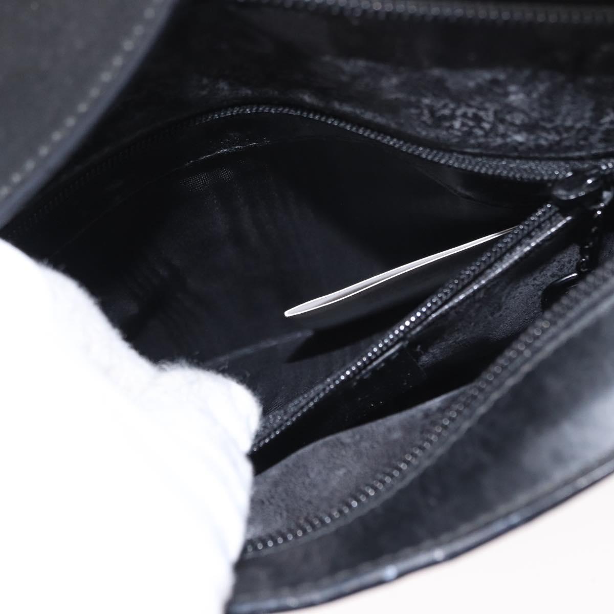 GUCCI Shoulder Bag Patent leather Black Silver 001 3032 Auth ep11927